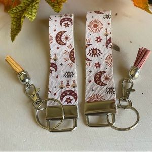 Boho Mystical Printed Faux Leather Keychain (price is for 1)